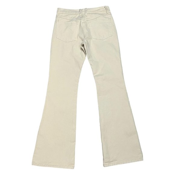 J Galt USA Brandy Melville Bell Bottom Flare Designer Denim Jeans in Cream - S - Picture 2 of 5